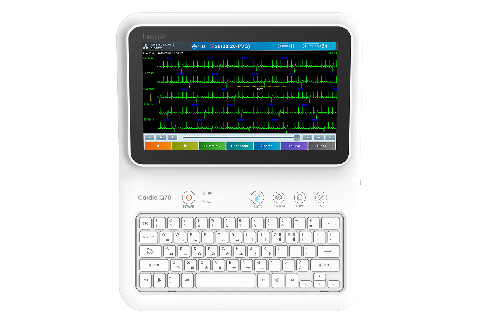 q70 12 Channel Resting ECG Device with Keyboard